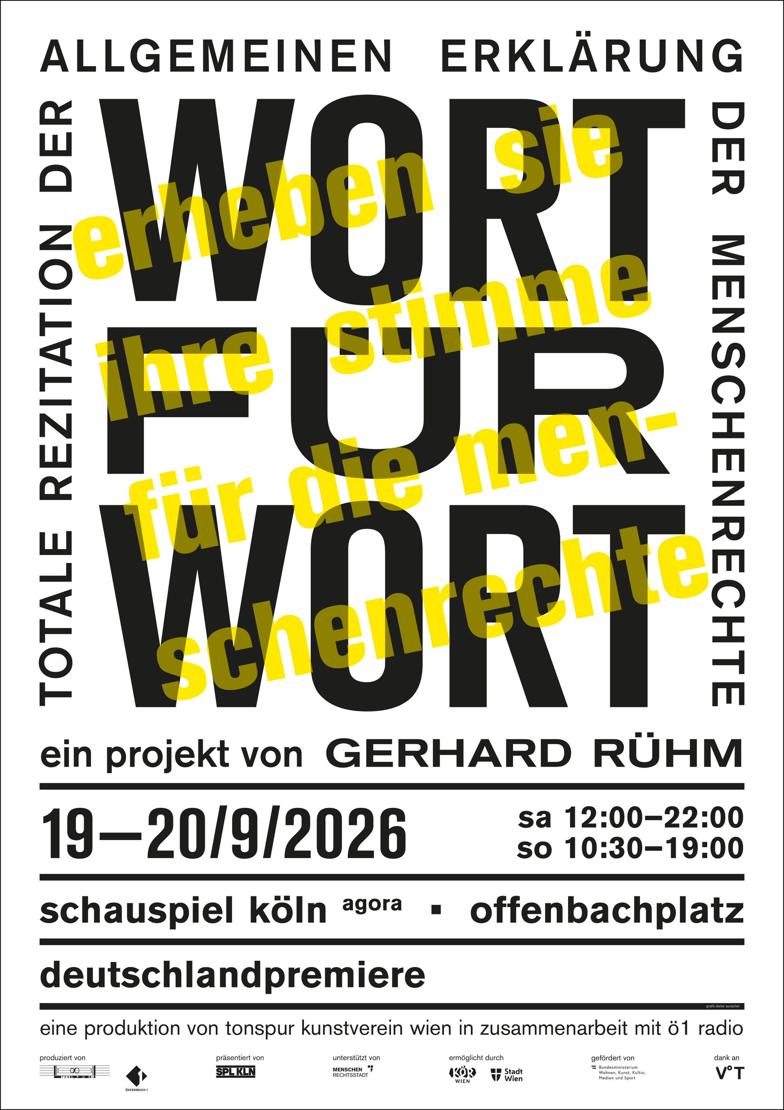 wort für wort – totale rezitation der allgemeinen erklärung der menschenrechte • ein projekt von gerhard rühm
